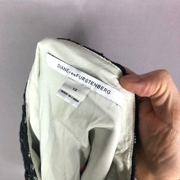 Diane Von Furstenberg Lace Elley Mini Skirt Size 12 - Picture 7 of 10